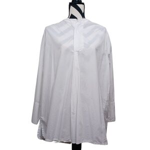 Domi Minimalist Contemporary 100% Cotton Long-sleeve Oversized Tunic Top